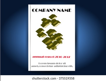 Brochure template layout, cover design annual report, magazine, flyer or booklet in A4 with green abstract background. Vector Illustration.