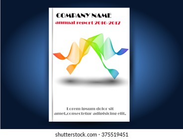 Brochure template layout, cover design annual report, magazine, flyer or booklet in A4 with colorful blue and orange wave technology abstract background. Vector Illustration.