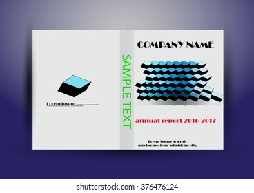 Brochure template layout, cover design annual report, magazine, flyer or booklet in A4 with blue stack abstract background. Vector Illustration.