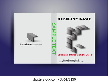 Brochure template layout, cover design annual report, magazine, flyer or booklet in A4 with blur grey abstract background. Vector Illustration.