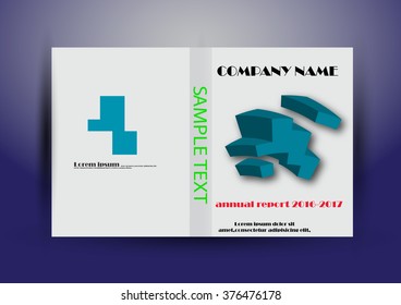 Brochure template layout, cover design annual report, magazine, flyer or booklet in A4 with blue abstract background. Vector Illustration.