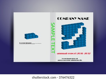 Brochure template layout, cover design annual report, magazine, flyer or booklet in A4 with blue abstract background. Vector Illustration.
