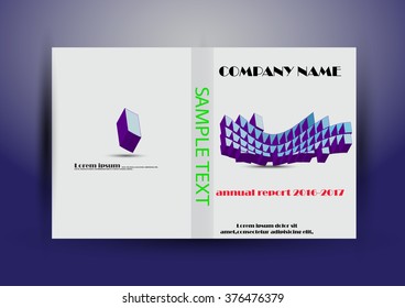 Brochure template layout, cover design annual report, magazine, flyer or booklet in A4 with purple abstract background. Vector Illustration.