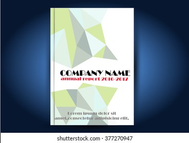 Brochure template layout, cover design annual report, magazine, flyer or booklet in A4 with green polygonal abstract background. Vector Illustration.