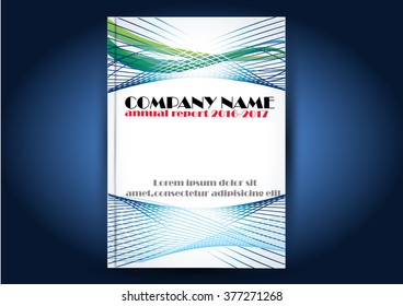 Brochure template layout, cover design annual report, magazine, flyer or booklet in A4 with blue wave technology abstract background. Vector Illustration.