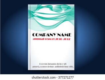Brochure template layout, cover design annual report, magazine, flyer or booklet in A4 with blue wave technology abstract background. Vector Illustration.