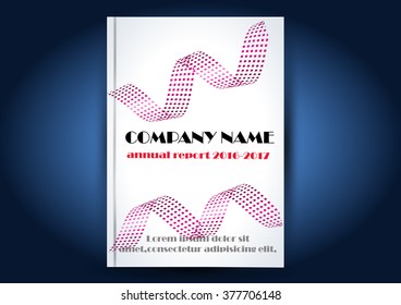 Brochure template layout, cover design annual report, magazine, flyer or booklet in A4 with red ribbon wave abstract background. Vector Illustration.
