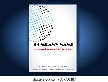 Brochure template layout, cover design annual report, magazine, flyer or booklet in A4 with blue globe abstract background. Vector Illustration.