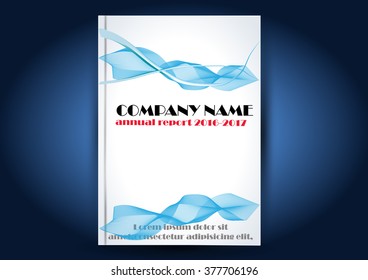 Brochure template layout, cover design annual report, magazine, flyer or booklet in A4 with blue wave technology abstract background. Vector Illustration.
