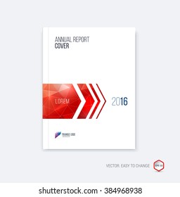 Brochure template layout, cover design annual report, magazine, flyer or booklet in A4 with dynamic arrows and geometric shapes on polygonal background. Vector Illustration.