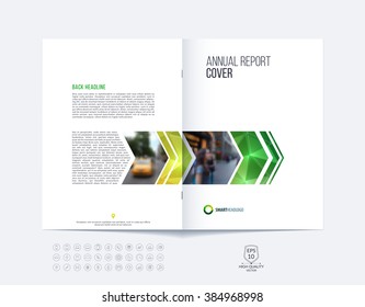 Brochure template layout, cover design annual report, magazine, flyer or booklet in A4 with dynamic arrows and geometric shapes on polygonal background. Vector Illustration.