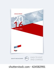 Brochure template layout, cover design annual report, magazine, flyer, leaflet in A4 with triangles for business, technology and science and polygonal background. Vector.