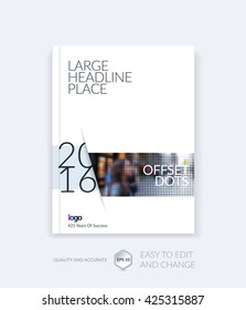 Brochure template layout, cover design annual report, magazine, flyer, leaflet in A4 with blue grey triangles for business, technology and science and polygonal background. Vector.