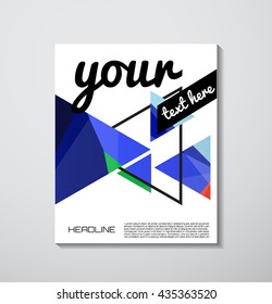Brochure template layout, cover design annual report, magazine, flyer or booklet dynamic triangular geometric shapes on polygonal background. Vector Illustration.