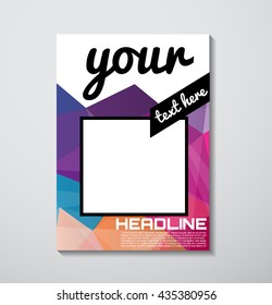 Brochure template layout, cover design annual report, magazine, flyer or booklet dynamic triangular geometric shapes on polygonal background. Vector Illustration.