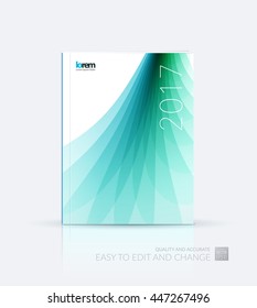 Brochure template layout, cover design annual report, magazine, flyer or booklet in A4 with green soft wave flower shapes for business and beauty template with beautiful overlap effect. Vector.