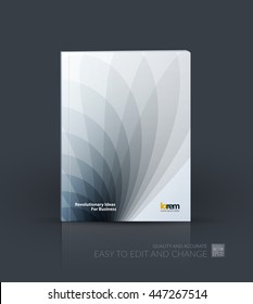 Brochure template layout, cover design annual report, magazine, flyer or booklet in A4 with grey soft wave flower shapes for business and beauty template with beautiful overlap effect. Vector.