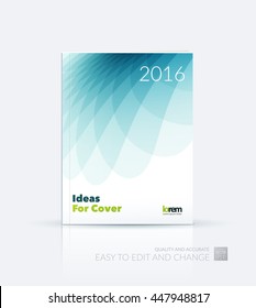 Brochure template layout, cover design annual report, magazine, flyer or booklet in A4 with blue soft wave flower shapes for business and beauty template with beautiful overlap effect. Vector.