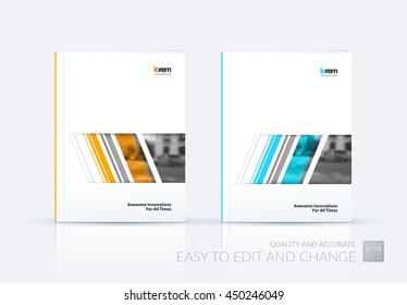Brochure template layout, cover design annual report, magazine, flyer or booklet in A4 with grid, mesh, dots and lines for business books with communication and connection concept. Vector Set.