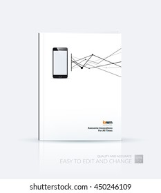 Brochure template layout, cover design annual report, magazine, flyer or booklet in A4 with grid, mesh, dots and lines for business books with communication and connection concept. Vector.
