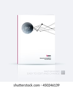 Brochure template layout, cover design annual report, magazine, flyer or booklet in A4 with grid, mesh, dots and lines for business books with communication and connection concept. Vector.