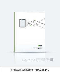 Brochure template layout, cover design annual report, magazine, flyer or booklet in A4 with grid, mesh, dots and lines for business books with communication and connection concept. Vector.