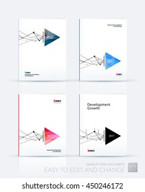 Brochure template layout, cover design annual report, magazine, flyer or booklet in A4 with grid, mesh, dots and lines for business books with communication and connection concept. Vector Set.