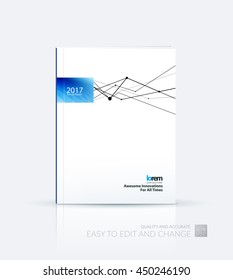 Brochure template layout, cover design annual report, magazine, flyer or booklet in A4 with grid, mesh, dots and lines for business books with communication and connection concept. Vector.