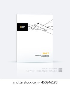 Brochure template layout, cover design annual report, magazine, flyer or booklet in A4 with grid, mesh, dots and lines for business books with communication and connection concept. Vector.