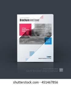 Brochure template layout, cover design annual report, magazine, flyer or booklet in A4 with squares, rectangles and overlap effect for business with industrial and modern concept. Vector.