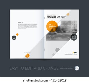 Brochure template layout, cover design annual report, magazine, flyer or booklet in A4 with blue squares, rectangles and overlap effect for business with industrial and modern concept. Vector.
