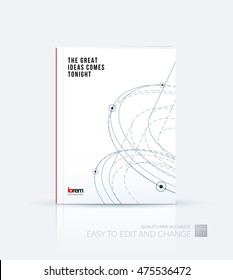 Brochure template layout, cover design annual report, magazine, flyer, leaflet in A4 with 2d drawing, lines, circle with 3d effect for business, construction, engineering. Vector.