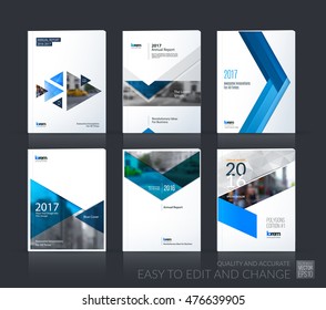 Brochure template layout, cover design annual report, magazine, flyer, leaflet in A4 with moving triangles and arrows with overlap effect for business and construction. Vector big mega set.