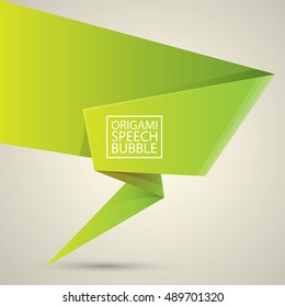 Brochure template layout, cover design template, paper banner, flyer with green paper speech bubble on grey.  vector green sale banner.