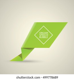 Brochure template layout, cover design template, paper banner, flyer with green paper speech bubble on grey. vector green sale banner.