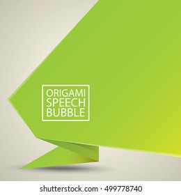 Brochure template layout, cover design template, paper banner, flyer with green paper speech bubble on grey. vector green sale banner.