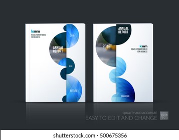 Brochure template layout, cover design annual report, magazine, flyer in A4 with half spheres and rounds for business and finance, shopping concept. Abstract vector design with leaflet mock-up.