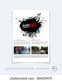Brochure template layout, cover design annual report, magazine, flyer in A4 with Black Friday sale design label for shopping. Abstract vector design.