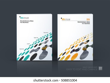 Brochure template layout, cover design annual report, magazine, flyer in A4 with colourful perspective rounds, circles, dots, spots for business, finance, science, building. Abstract vector design.