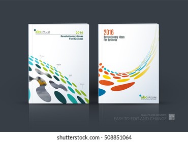 Brochure template layout, cover design annual report, magazine, flyer in A4 with perspective rounds, circles, dots, spots for business, finance, science, building. Abstract vector design.