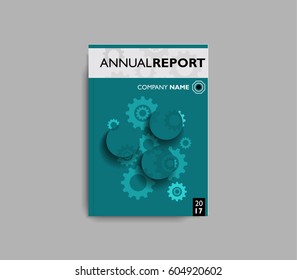 Brochure template layout, cover design annual report, magazine, flyer or booklet in A4 with icons and elements on a plain color orange background. Vector Illustration.