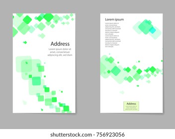 Brochure template layout, cover design annual report, magazine, flyer in A4 for business and sale shopping. Vector set in green style