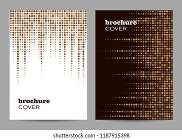 Brochure template layout design. Abstract brown dotted background.