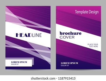 Brochure template layout design. Abstract purple and white striped background. Business, science, medicine and technology design.