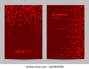 Broschüre Vorlagenlayout Design. Abstrakter, roter, gepunkteter Hintergrund.