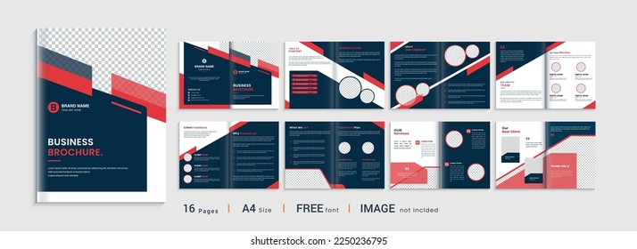 Brochure template layout design, Brochure design with blue gradient modern shapes, annual report minimal, company profile, multipage brochure template layout.