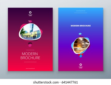 Brochure Template Layout Design. Bright Color Brochure, Catalog, Magazine Or Flyer Mockup.