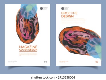 Brochure template layout design. Company business annual report, catalog, magazine, brochure mockup. Liquid concept