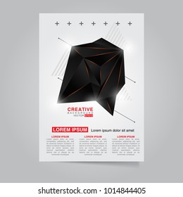 Brochure template layout design. Corporate business annual report, catalog, magazine, flyer mockup. Creative modern bright cover concept with triangles, geometric shapes