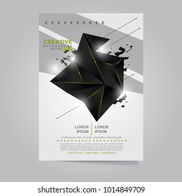 Brochure template layout design. Corporate business annual report, catalog, magazine, flyer mockup. Creative modern bright cover concept with triangles, geometric shapes